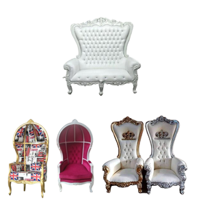 Chaises Roi Et Reine Trône Pas Cher Design Personnalisé Chaise de luxe Haute Qualité Location de Mariage Blanc Grand Lion Produits Indonésie - Product Image 6