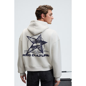 GRIMELANGE TRUETT <b>Men's</b> Hooded Kangaroo Pocket Front and Back Printed Oversize <b>Sweatshirt</b> - Product Image 5