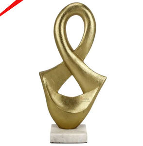 Objeto decorativo de aluminio con acabado dorado de aspecto moderno para hoteles, restaurantes y hogares. - Product Image 1