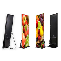 Affichage LED d'intérieur P1.53 Écran d'affichage LED portable pour affiches Support au sol Cadre vertical debout pour poussoir Utilisation par ascenseur