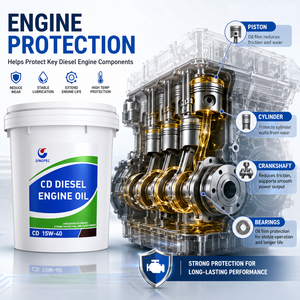 Huile moteur diesel CD 15W-40, lubrifiant pour moteur diesel de camion à charge moyenne, seau en plastique de 16 kg - Product Image 3