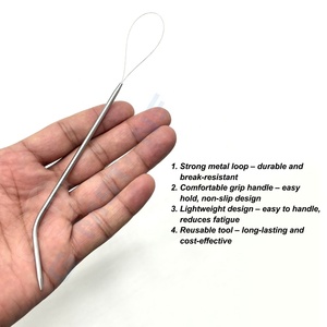 Hair Extension Pulling Loop Tool with Curve End for Micro Beads & Nano Rings Installation – Stainless Steel <b>Threader</b> Hook <b>Needle</b> - Product Image 3