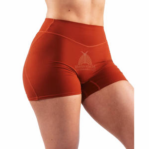 Pantalones cortos de gimnasio de cintura alta para mujer, transpirables, para entrenamiento de Yoga, compresión, Spandex, diseño de glúteos, ajuste seco - Product Image 3