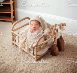 Berceau en bois de qualité supérieure pour nouveau-né Accessoires pour bébé pour la photographie Berceaux intérieurs/extérieurs pour la chambre à coucher et le salon - Product Image 5