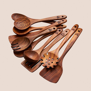 Handcrafted <b>Wooden</b> <b>Spatula</b> Set for Cooking | Food-Grade Natural Wood Kitchen Utensil Set | Durable Heat Resistant Tools - Product Image 1