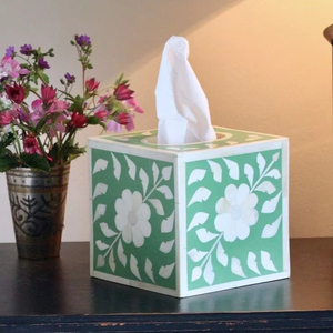 Vajilla clásica MA CRAFT INDIA para el hogar, caja de pañuelos con incrustaciones de hueso de forma cuadrada, suministro al por mayor personalizable para el hogar, Hotel, restaurante - Product Image 1