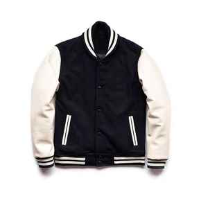 OEM Nuevo Unisex High Street Style Béisbol Varsity College Chaquetas Abrigos de lana de invierno Cuello alto Parches Hombres Ecológico - Product Image 1