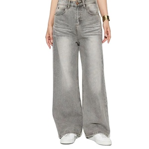 Pantalones Vaqueros Transpirables para Mujer, Estilo Cargo Cómodo, con Múltiples Bolsillos, de Mezclilla de Algodón, Largos, para Damas, OEM - Product Image 1