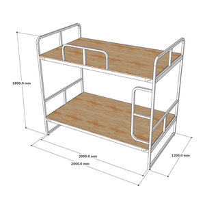 Cama litera con estructura de hierro y superficie de madera natural GT013 Abrigos para mujer - Product Image 5