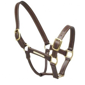 AL RAHMAN TACKS Modèle de licou de cheval en cuir véritable AL-LH-098 Plaque nominative personnalisée de qualité durable Finition Premium pour cheval - Product Image 2