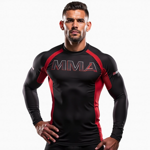 Rash Guard personnalisé sublimé à manches courtes Compression Fit Stretch caractéristique pour Jiu Jitsu Kimono De Jiu Jitsu - Product Image 4