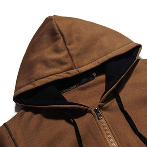New Design Best Selling 100% Cotton Winter <b>Zipper</b> <b>Hoodies</b> for Men Solid Pocket High Quality Low MOQ Wholesale - Product Image 5