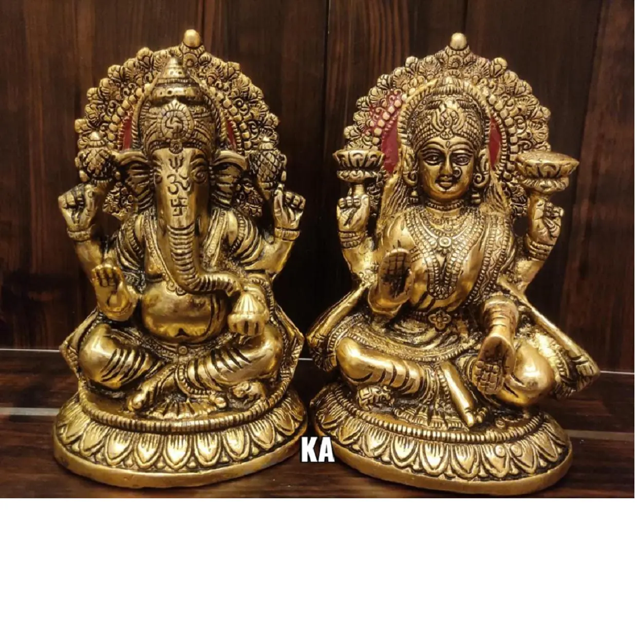 Statue in bronzo su misura con temi di dio e dea indiani, temi ganesh e lakshmi ideali per la rivendita da negozi domestici