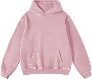 Femmes surdimensionné à l'acide lavé à capuche coton pull Streetwear Vintage Style sweat avec délavé Look décontracté 2026 - Product Image 1