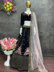 DESIGNER BRIDAL WEAR HEAVY TERCIOPELO BORDADO SEQUUNCE TRABAJO LEHENGAS CON HEAVY DUPATTA - Product Image 5