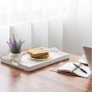 Bandeja de servicio Rectangular de madera de pino sostenible, bandejas de madera con asas de primera calidad, uso de decoración y servicio de alimentos - Product Image 4