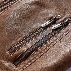 Chaqueta de moda de invierno 2024, chaqueta de cuero de diseño OEM para hombre, chaqueta de cuero transpirable ajustada para hombre - Product Image 6