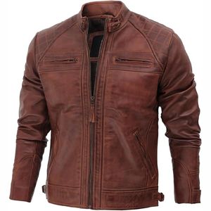 Hombres de alta calidad transpirable 100% chaqueta de cuero puro designable chaquetas de cuero - Product Image 1