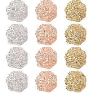 Posavasos Huecos con Diseño de Rosa, Posavasos de PVC con Flores, Protectores de Vasos, Elegantes Posavasos Decorativos para Mesa, Adornos para el Hogar y Festividades - Product Image 1