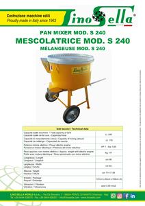 Malaxeur à béton manuel de haute qualité LINO SELLA modèle 240, fabrication italienne, pour la construction, avec moteur électrique - Product Image 3