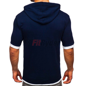 T-shirts à capuche pour hommes 100% haute qualité, couleur et taille personnalisées, tricotés, dernier design 2024, séchage rapide et respirants, vente en gros OEM - Product Image 2