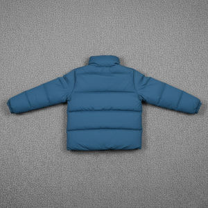 แจ็คเก็ตพัฟเฟอร์ทรงหลวมแบบมีซิปสำหรับผู้หญิง รุ่นใหม่ปี 2026 ผ้าระบายอากาศ สีน้ำเงินล้วน บุด้วยใยฝ้าย - Product Image 6