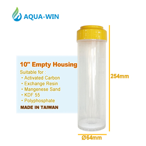 Boîtier vide rechargeable transparent GAC de 10 pouces pour média de filtration (capuchon jaune) - Product Image 1