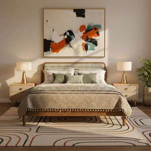 Luxury Solid Wood Foldable Adjustable <b>Bed</b> with Sleek Contemporary Design Durable Build Beautiful Aesthetic for Modern Bedroom - Product Image 1