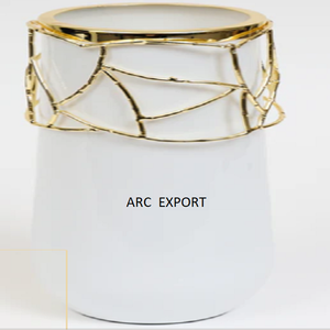 Best Design & Quality Glass Metal Material Stylish Luxury Decorative Modern New Fancy Water Glass Shape Style <b>Gold</b> Flower <b>Vase</b> - Product Image 2