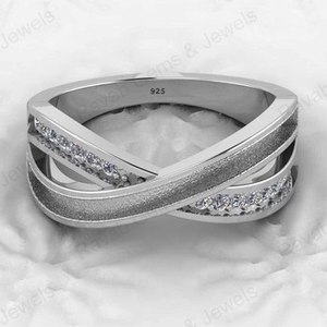 High Quality 925 Sterling Silver Cross Band Semi Mounting Bezel <b>Ring</b> Setting With CZ Resin Ashes Work Customizable Size Jewelry - Product Image 2