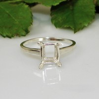 Meistverkauftes 925 Sterling Silber 18K Vergoldet Blei-/Nickelfrei Umweltfreundlich Halbgefertigte Krappenfassung 6x8mm Smaragd Schmuckzubehör