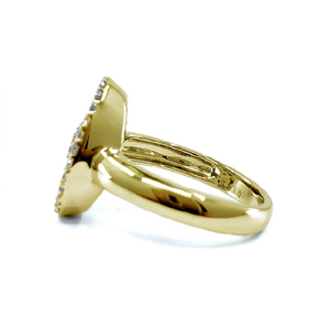 Bijoux d'usine directe logo personnalisé de haute qualité 18k or jaune massif véritable diamant rond bague en grappe pour dame - Product Image 2