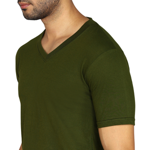 T-shirt à col en V Vibrant pour homme-Coupe à la mode, idéal pour une utilisation de jour, offre un confort respirant, idéal pour l'achat en gros, look tendance - Product Image 3