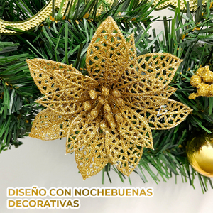 Ghirlanda natalizia da interno da 50 cm con ornamenti e fiocco coordinato per decorazioni per feste all'aperto - Product Image 2