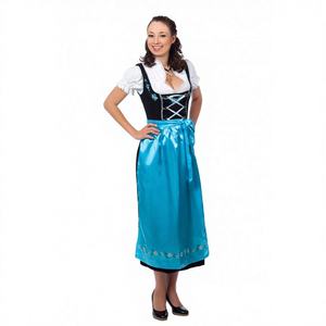 Auténtico Traje Dirndl Bávaro para Oktoberfest para Damas, 100% Algodón, Bordado, Talla Grande, Vintage, con Cordones Delanteros, Transpirable - Product Image 1