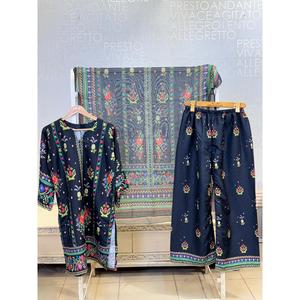 FUSION LAWN 3 PCS SUIT SL00250 เสื้อแขนสามส่วนผ้าชีฟองสไตล์โบฮีเมียนสุดชิค - Product Image 4