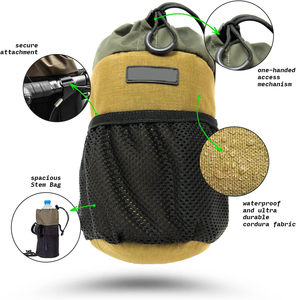 Sac de guidon de vélo vintage en polyester imperméable, <span class=keywords><strong>porte</strong></span>-bouteille d'eau, <span class=keywords><strong>porte</strong></span>-gobelet, rangement avant pour vélo, durable, réglable - Product Image 5