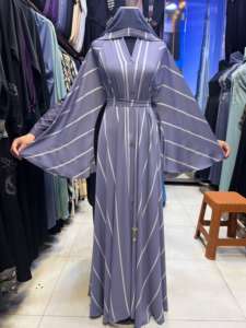 2025 Dubaï beau noir marocain Design Caftan vêtements traditionnels musulmans avec travail à la main Abaya Kaftan - Product Image 2