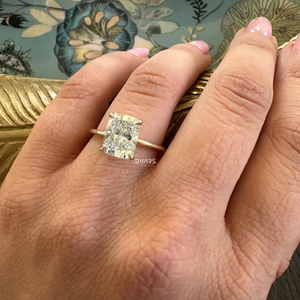 Elegante Anillo de Compromiso y Matrimonio para Mujer, con Diamante de Laboratorio de Corte Cojín de 3 Quilates, Claridad VVS, Certificado IGI, Oro Sólido de 18K, Regalo Nupcial - Product Image 5