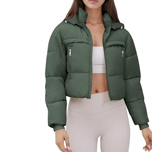 Chaquetas Acolchadas Cortas de Invierno para Mujer, Precio de Mayoreo, Abrigos Acolchados Transpirables con Capucha - Product Image 1