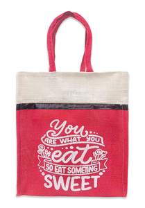 Natural <b>Jute</b> Carry Tote with Custom Logo Print and Contrast Panel Reusable Handheld <b>Bag</b> for Brand Promotions and <b>Gift</b> <b>Bag</b> - Product Image 2