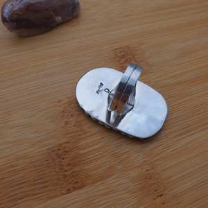 Bague en argent sterling 925 faite à la main avec turquoise en grappe, pour femme, fabriquée aux États-Unis, taille ovale, sertie à la main, tendance pour mariage et fête - Product Image 2