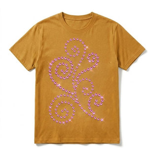 เสื้อยืดผู้ชายประดับพลอยเทียมวัสดุระบายอากาศใส่สบายใส่สบายเหมาะสำหรับแฟชั่นกลางแจ้ง - Product Image 1