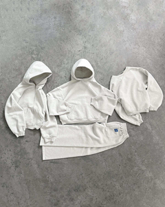 Sudadera con capucha y Pantalones rectos de gran tamaño con hombros caídos, conjunto de chándal de 2 piezas, transpirable y cómodo Foe Unisex 2025 - Product Image 5