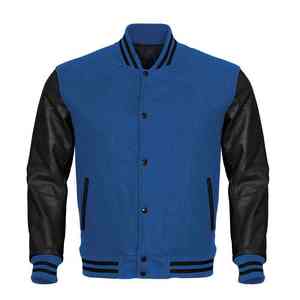 Veste de baseball universitaire Streetwear personnalisée pour hommes Bombardier en laine College Letterman Vêtements d'extérieur Logo sur le devant Toile Style enduit de tissu - Product Image 1