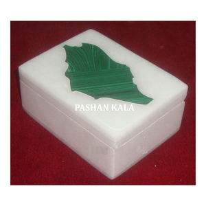 Preciosa caja de fregona con incrustaciones de mármol blanco para usos de joyería con diseño de mapa, cajas de joyería de trabajo con incrustaciones para regalos de boda - Product Image 1