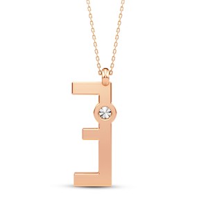 Colgante de Letra del Alfabeto con Diamante Cultivado en Laboratorio de Lujo VVS VS EF, Plata de Ley 925 con Acabado en Oro, Inicial Personalizada Solitaria - Product Image 4