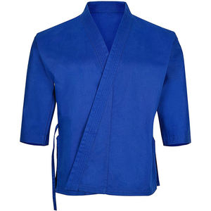 Uniforme de karaté Gi bleu de qualité supérieure de haute qualité Logo sur mesure coton extensible Polyester vente en gros uniformes martiaux personnalisés de qualité supérieure - Product Image 2