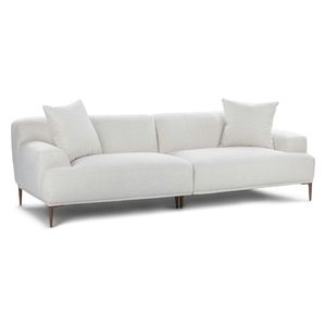 Juego de Sofás Minimalistas de Tela Blanca con Tapicería de Poliéster para Sala de Estar, Dormitorio, Oficina, Salón y Muebles de Interior - Product Image 2