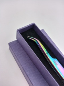 Pinzas de Extensión de Pestañas Curvas de Alta Calidad, Antiestáticas, Duraderas, de Acero Inoxidable, con Diseño Nuevo y Logotipo Personalizado - Product Image 6